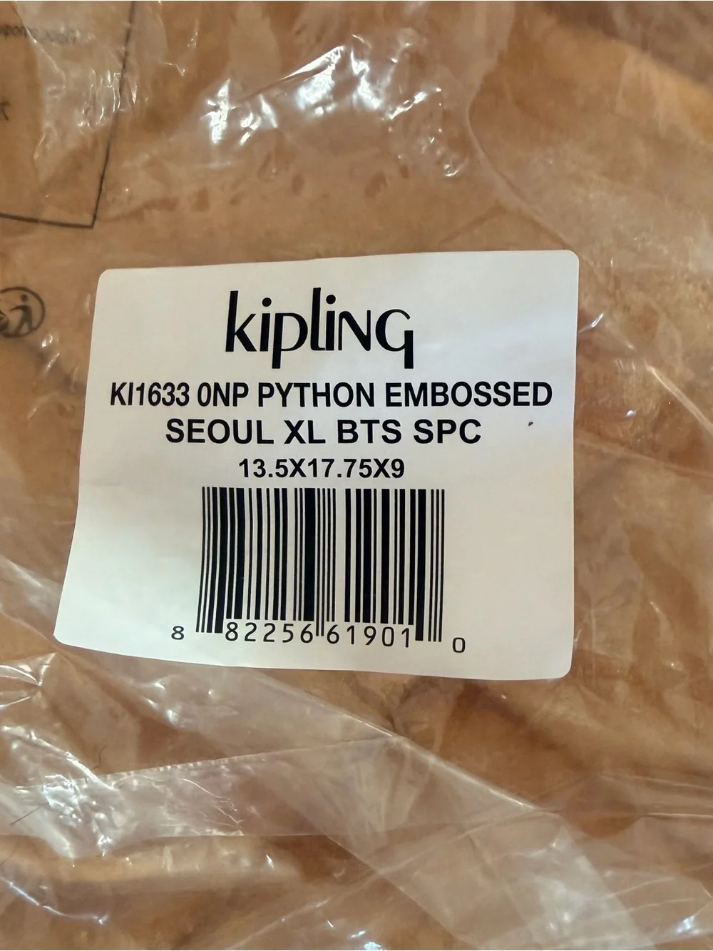 KIPLING PYTHON EMBOSSED BLACK  SEOUL EXTRA LARGE 17
